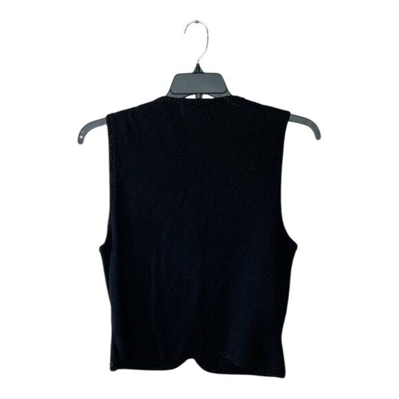 Worthington Vintage Beaded Sweater Vest Womens Small Button Up Chunky Knit Retro - Picture 2 of 5